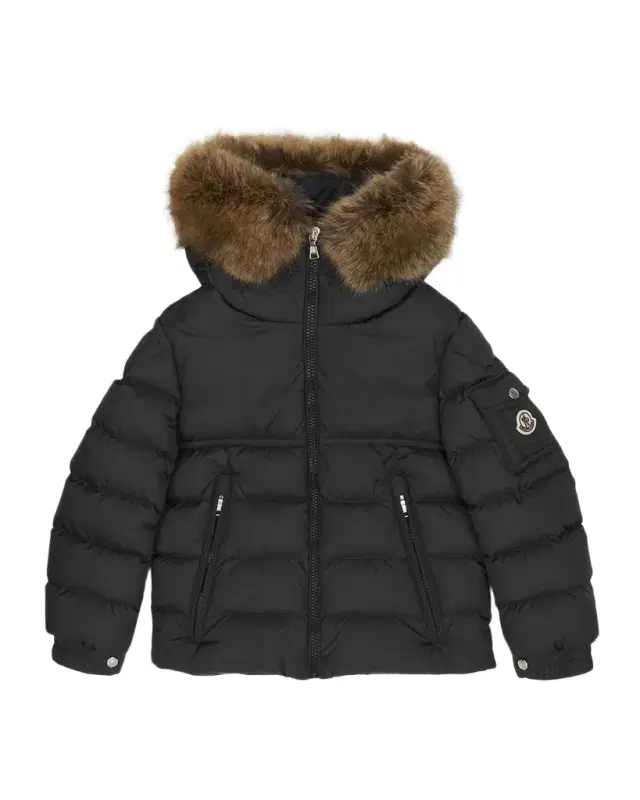 Moncler Boy 's Faux Fur Hooded Puffer Jacket, Size -14