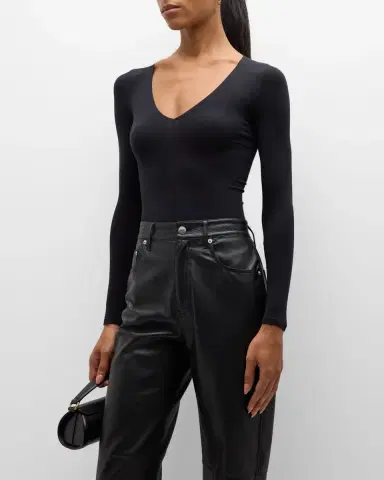 Commando Ballet Long-Sleeve V-Neck Microfiber Bodysuit | Thumbnail 2 Commando Ballet Long-Sleeve V-Neck Microfiber Bodysuit | Thumbnail 2
