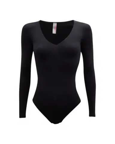 Commando Ballet Long-Sleeve V-Neck Microfiber Bodysuit | Thumbnail 1 Commando Ballet Long-Sleeve V-Neck Microfiber Bodysuit | Thumbnail 1