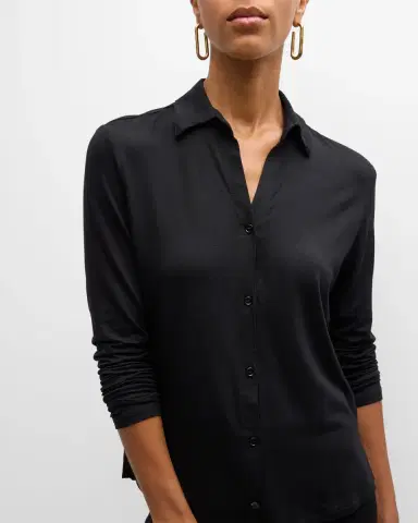 MAJESTIC FILATURES Soft Touch Button-Front Shirt | Thumbnail 7