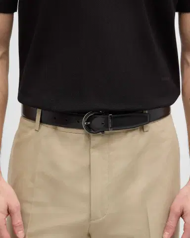 Ferragamo Men's Reversible Gancio-Buckle Leather Belt | Thumbnail 2