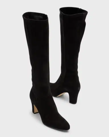 Manolo Blahnik Pitana Suede Block-Heel Knee Boots | Thumbnail 7