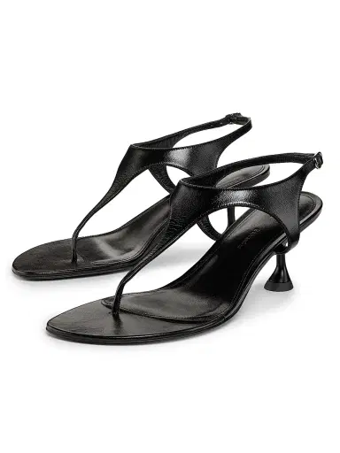 Proenza Schouler Women's Tee 60MM Leather T-Strap Sandals - Black - Size 6.5 | Thumbnail 2