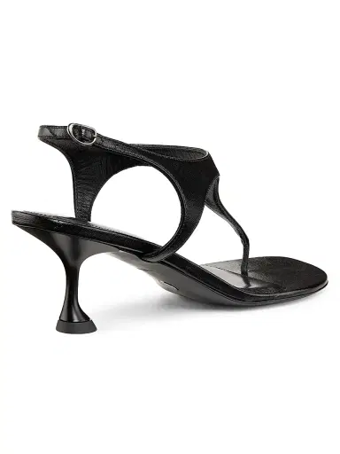 Proenza Schouler Women's Tee 60MM Leather T-Strap Sandals - Black - Size 6.5 | Thumbnail 3