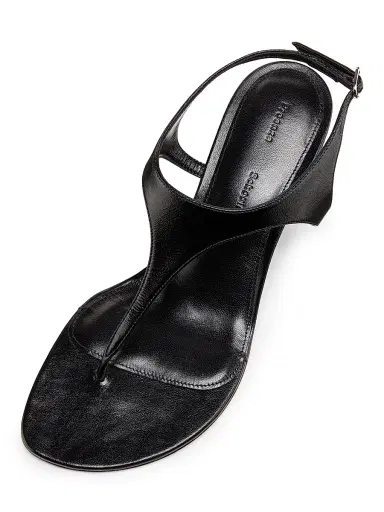 Proenza Schouler Women's Tee 60MM Leather T-Strap Sandals - Black - Size 6.5 | Thumbnail 4