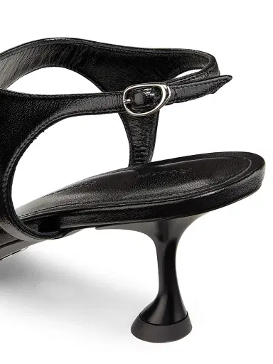 Proenza Schouler Women's Tee 60MM Leather T-Strap Sandals - Black - Size 6.5 | Thumbnail 5