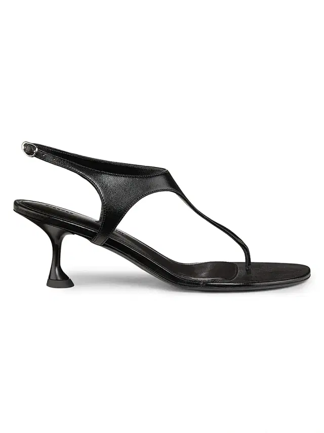 Women's Tee 0MM Leather T-Strap Sandals - Black