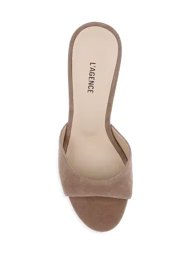 L'Agence Women's Avery 100MM Suede Mules - Taupe Suede - Size 11 | Thumbnail 4