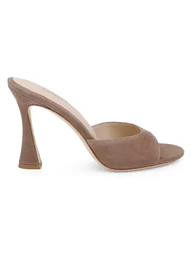 L'Agence Women's Avery 100MM Suede Mules - Taupe Suede - Size 11 | Thumbnail 1
