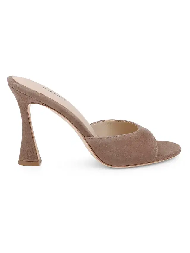L'AGENCE Women's Avery 100MM Suede Mules - Taupe Suede