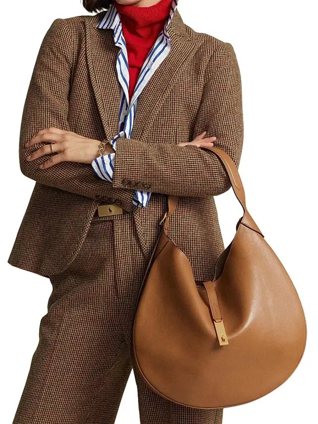 Polo Ralph Lauren Women's Polo ID  Leather Shoulder Bag - Tan