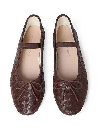 Loeffler Randall Women's Leonie Leather Ballet Flats - Espresso - Size 5 | Thumbnail 4