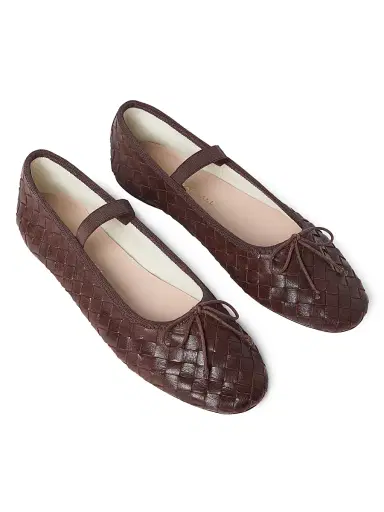 Loeffler Randall Women's Leonie Leather Ballet Flats - Espresso - Size 5 | Thumbnail 5