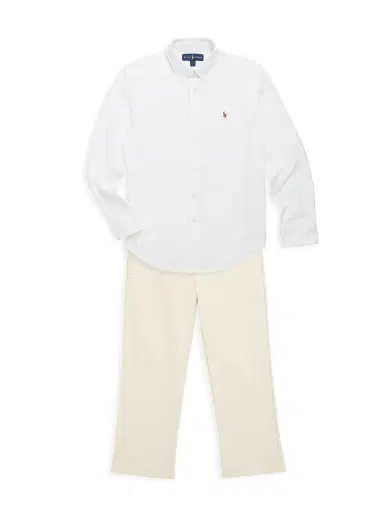 Polo Ralph Lauren Little Boy's & Boy's Flat Front Pants - Sand - Size 8 | Thumbnail 2