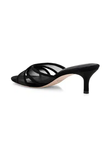L'Agence Women's Padua 60MM Mesh-Suede Kitten-Heel Sandals - Black Mesh - Size 10 | Thumbnail 3 L'Agence Women's Padua 60MM Mesh-Suede Kitten-Heel Sandals - Black Mesh - Size 10 | Thumbnail 3