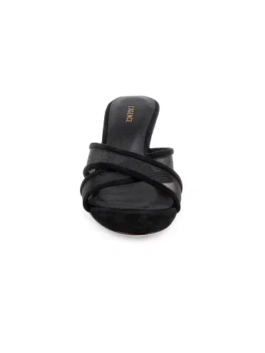 L'Agence Women's Padua 60MM Mesh-Suede Kitten-Heel Sandals - Black Mesh - Size 10 | Thumbnail 5 L'Agence Women's Padua 60MM Mesh-Suede Kitten-Heel Sandals - Black Mesh - Size 10 | Thumbnail 5
