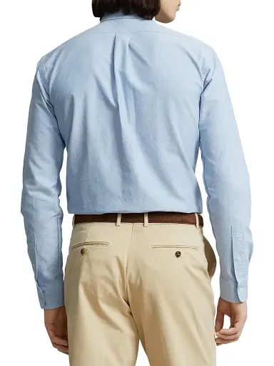 Polo Ralph Lauren Men's Custom-Fit Cotton Oxford Shirt - Blue - Size XXL | Thumbnail 4 Polo Ralph Lauren Men's Custom-Fit Cotton Oxford Shirt - Blue - Size XXL | Thumbnail 4