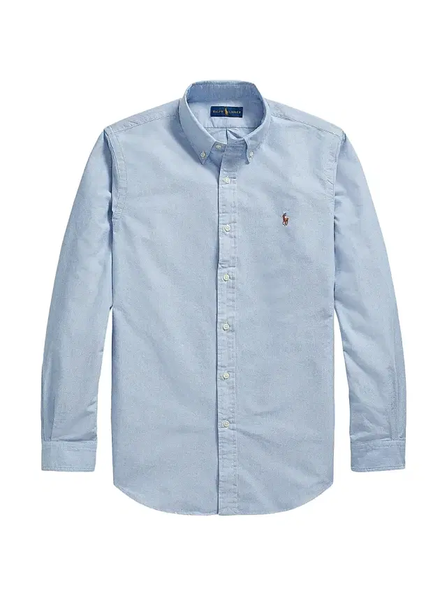 Men's Custom-Fit Cotton Oxford Shirt - Blue