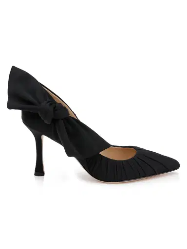BADGLEY MISCHKA Women's Vanesa 85MM Pleated Satin Pumps | Thumbnail 1 BADGLEY MISCHKA Women's Vanesa 85MM Pleated Satin Pumps | Thumbnail 1