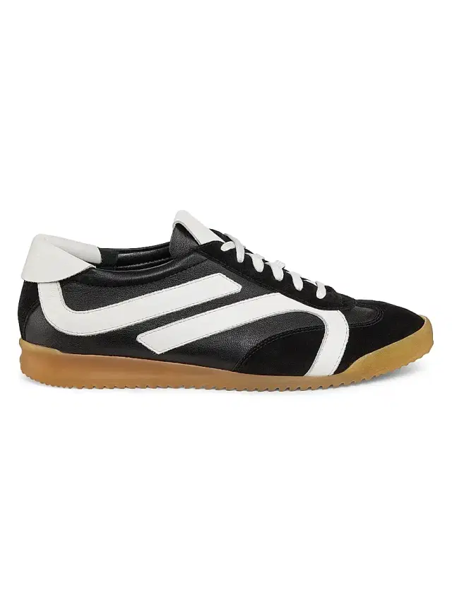 Proenza Schouler Women's Track Leather & Suede Sneakers - Black White