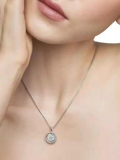 David Yurman Women's Initial Charm Necklace in Sterling Silver - Initial O | Thumbnail 2