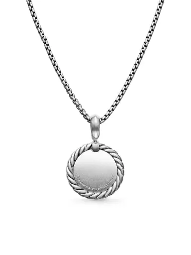 David Yurman Women's Initial Charm Necklace in Sterling Silver - Initial O | Thumbnail 4