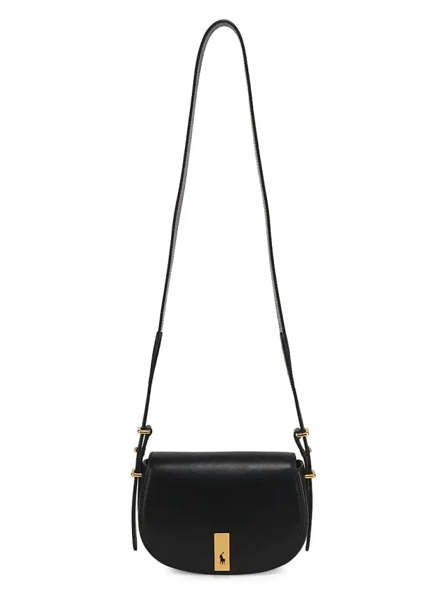 Polo Ralph Lauren Women's Mini ID Leather Saddle Bag - Black