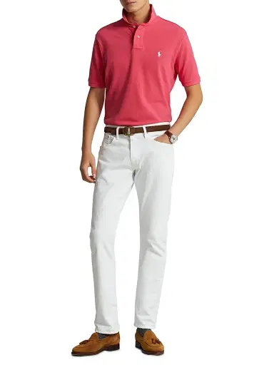 Polo Ralph Lauren Men's Logo Cotton Slim-Fit Polo Shirt - Hot Pink - Size XXL | Thumbnail 2 Polo Ralph Lauren Men's Logo Cotton Slim-Fit Polo Shirt - Hot Pink - Size XXL | Thumbnail 2