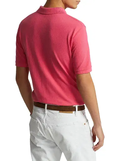 Polo Ralph Lauren Men's Logo Cotton Slim-Fit Polo Shirt - Hot Pink - Size XXL | Thumbnail 4 Polo Ralph Lauren Men's Logo Cotton Slim-Fit Polo Shirt - Hot Pink - Size XXL | Thumbnail 4