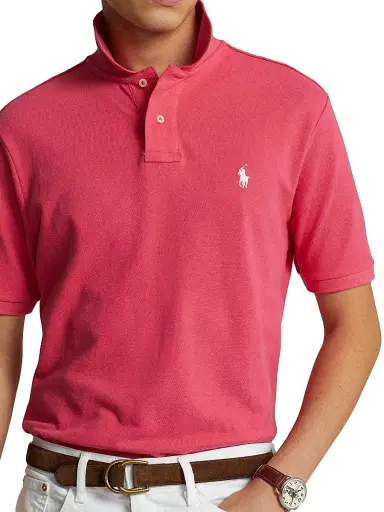 Polo Ralph Lauren Men's Logo Cotton Slim-Fit Polo Shirt - Hot Pink - Size XXL | Thumbnail 5 Polo Ralph Lauren Men's Logo Cotton Slim-Fit Polo Shirt - Hot Pink - Size XXL | Thumbnail 5