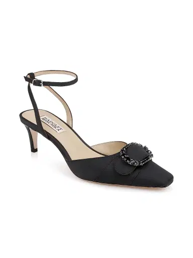 Badgley Mischka Women's Odesza 50MM Crepe Pumps - Black Crepe | Thumbnail 2 Badgley Mischka Women's Odesza 50MM Crepe Pumps - Black Crepe | Thumbnail 2