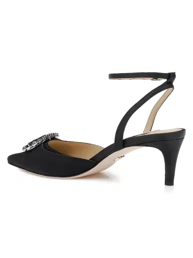 Badgley Mischka Women's Odesza 50MM Crepe Pumps - Black Crepe | Thumbnail 3 Badgley Mischka Women's Odesza 50MM Crepe Pumps - Black Crepe | Thumbnail 3