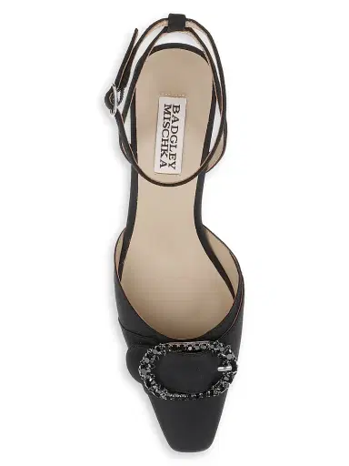 Badgley Mischka Women's Odesza 50MM Crepe Pumps - Black Crepe | Thumbnail 4 Badgley Mischka Women's Odesza 50MM Crepe Pumps - Black Crepe | Thumbnail 4