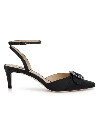 Badgley Mischka Women's Odesza 50MM Crepe Pumps - Black Crepe | Thumbnail 1 Badgley Mischka Women's Odesza 50MM Crepe Pumps - Black Crepe | Thumbnail 1