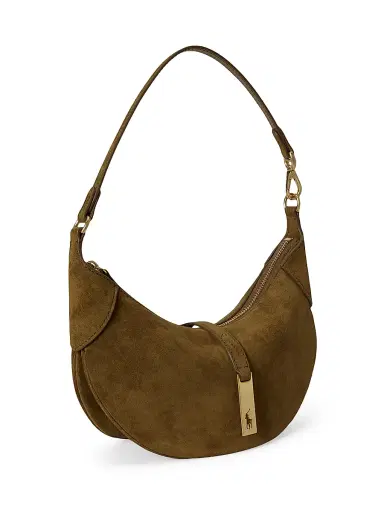 Polo Ralph Lauren Women's Polo ID Mini Suede Shoulder Bag - Artichoke | Thumbnail 3