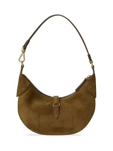 Polo Ralph Lauren Women's Polo ID Mini Suede Shoulder Bag - Artichoke | Thumbnail 4