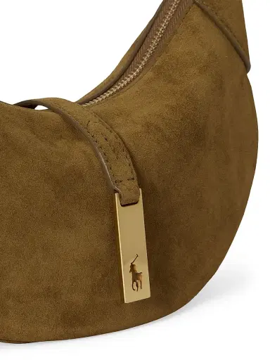Polo Ralph Lauren Women's Polo ID Mini Suede Shoulder Bag - Artichoke | Thumbnail 5