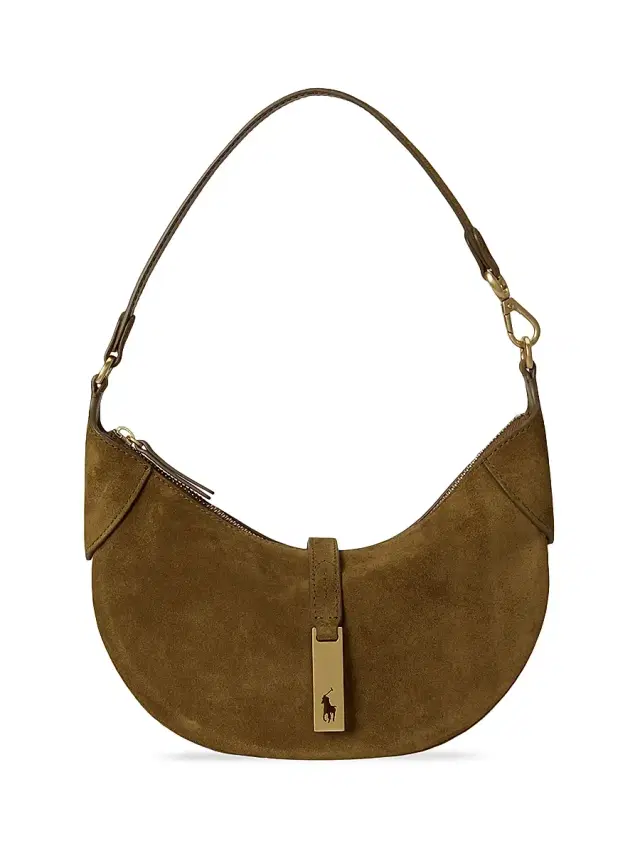 Polo Ralph Lauren Women's Polo ID Mini Suede Shoulder Bag - Artichoke