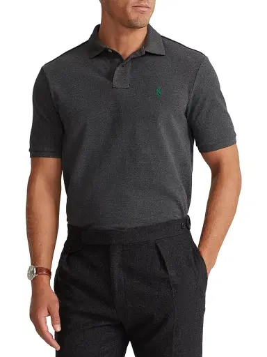Polo Ralph Lauren Men's Mesh Classic-Fit Polo Shirt - Barclay Heather - Size XXL | Thumbnail 3