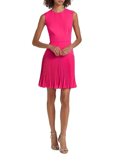 Milly Women's Haddy Pleated Minidress - Pink - Size 12 | Thumbnail 2