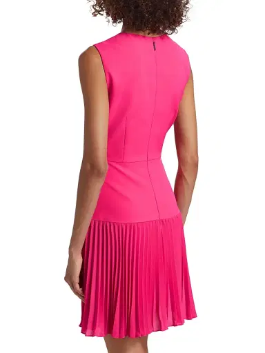 Milly Women's Haddy Pleated Minidress - Pink - Size 12 | Thumbnail 5