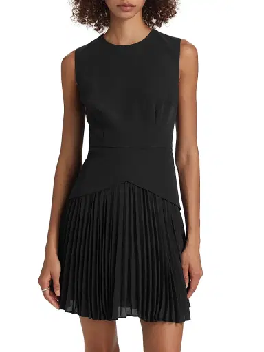 Milly Women's Haddy Pleated Minidress - Black - Size 12 | Thumbnail 3 Milly Women's Haddy Pleated Minidress - Black - Size 12 | Thumbnail 3