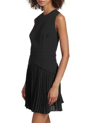 Milly Women's Haddy Pleated Minidress - Black - Size 12 | Thumbnail 4 Milly Women's Haddy Pleated Minidress - Black - Size 12 | Thumbnail 4