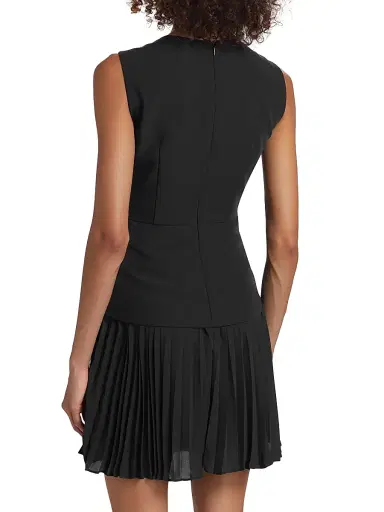 Milly Women's Haddy Pleated Minidress - Black - Size 12 | Thumbnail 5 Milly Women's Haddy Pleated Minidress - Black - Size 12 | Thumbnail 5