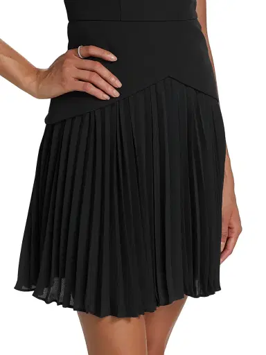 Milly Women's Haddy Pleated Minidress - Black - Size 12 | Thumbnail 6 Milly Women's Haddy Pleated Minidress - Black - Size 12 | Thumbnail 6