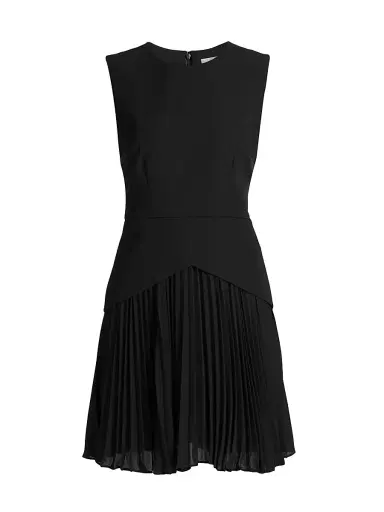 Milly Women's Haddy Pleated Minidress - Black - Size 12 | Thumbnail 1 Milly Women's Haddy Pleated Minidress - Black - Size 12 | Thumbnail 1