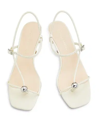 Loeffler Randall Women's Triana 70MM Leather Sandals - White | Thumbnail 4