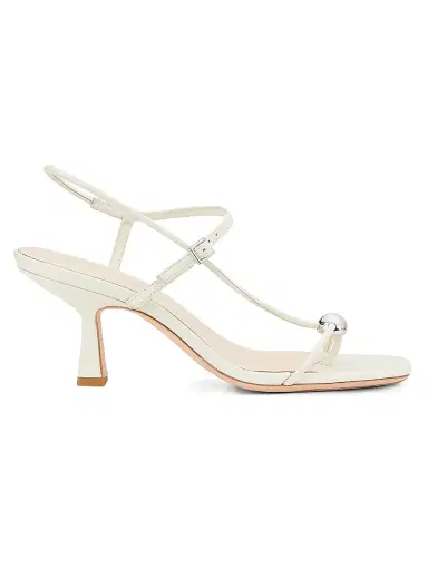 Loeffler Randall Women's Triana 70MM Leather Sandals - White | Thumbnail 1