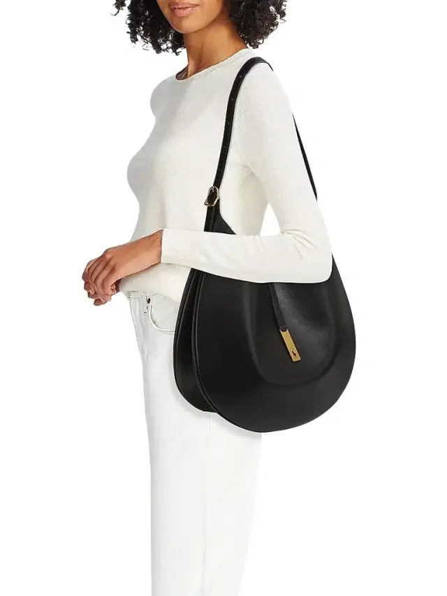 Polo Ralph Lauren Women's Polo ID Leather Shoulder Bag - Black