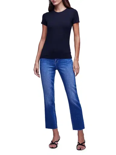 L'Agence Women's Ressi Rib-Knit Crewneck Tee | Thumbnail 2 L'Agence Women's Ressi Rib-Knit Crewneck Tee | Thumbnail 2